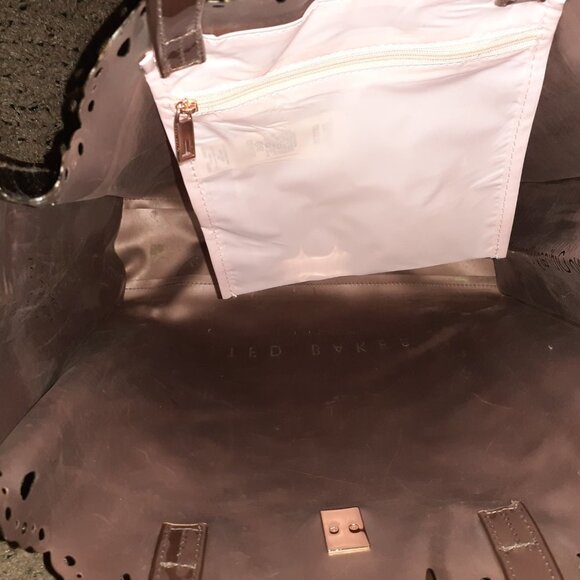 TED BAKER-Large Icon Shopping-Light Brown/Rose Gold-Bow-Excellent - Picture 6 of 7